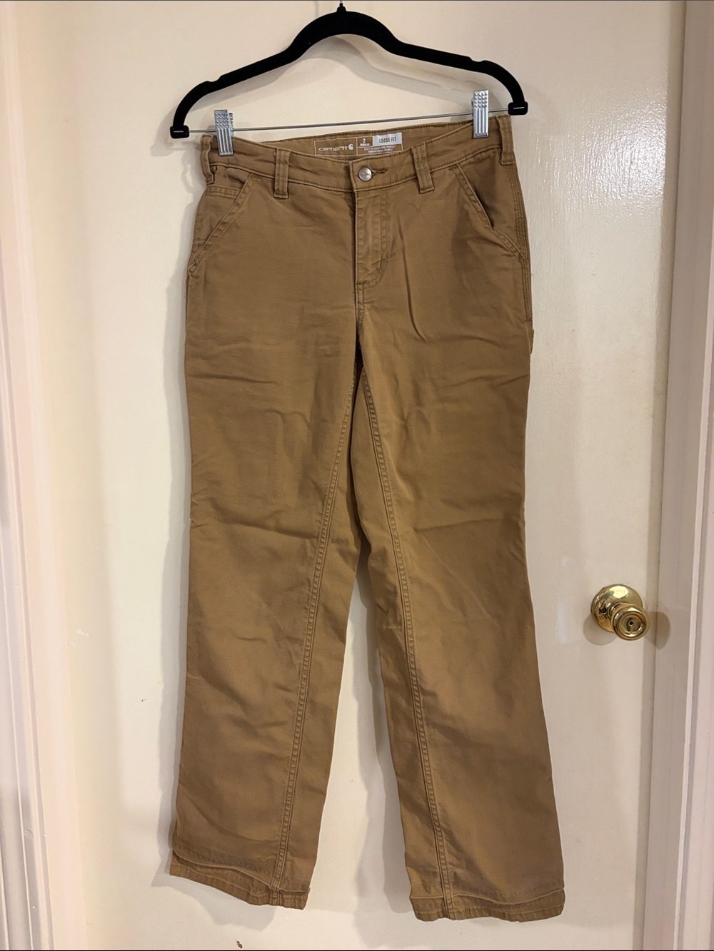 CarKhaki loose fit pants cargo utility 2 regular